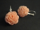 Rosa Ohrringe mit filigraner Rose - Trachtenschmuck Dirndlschmuck