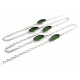 Silberfarbene Brillenkette mit grünen ovalen Glasperlen von maxmuc