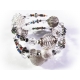 Filigrane 3-reihige bunte Armspirale mit Glasperlen und großen und kleinen Metallperlen UNIKAT