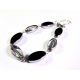 Armband mit Glasperlen in schwarz und transparent - Glasschmuck