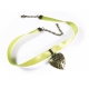 Hellgrünes Halsband mit Trachtenherz in bronzefarben - Trachtenschmuck Dirndlschmuck