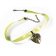 Schmales hellgrünes Halsband mit filigranem Trachtenherz in bronze - Trachtenschmuck Dirndlschmuck