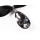 Schwarzes Kropfband mit geschliffenem grauen Glastropfen - Trachtenschmuck Dirndlschmuck