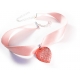 Rosa Halsband Kropfband mit hellrosa Strassherz - Trachtenschmuck Dirndlschmuck