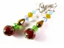 Lange bunte Ohrclips Ohrhänger CLIPS aus geschliffenen Kristallglasperlen - Bunter Glasschmuck