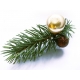 Große Weihnachts Haarspange mit Tannenzweig und Weihnachtskugeln - Weihnachten Haarschmuck
