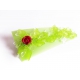 Grüne Haarspange mit kleinen Blättern und roter Rose UNIKAT - Haarspange Haarschmuck