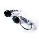 Schwarze Kristallglas Ohrringe als Durchzieher Durchmesser 8mm