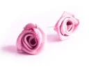 Pinke Rosen Ohrstecker mit Satinrose pinker Dirndlschmuck - Pink Dirndl Ohrstecker Trachtenschmuck Dirndlschmuck