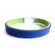 Blau grünes Stoffarmband mit hellsilber Magnetverschluss - Armband aus Wildlederimitat