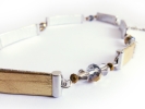 Gold silber Lederarmband von zwei Seiten zu tragen Kunstleder - Veganes Lederarmband