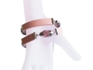 Lederarmband mit geschliffenen Glasperlen und Kunstleder - Veganes Lederarmband