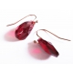 Rubinrote Ohrringe aus funkelndem Glas mit rosegoldfarben Durchziehern