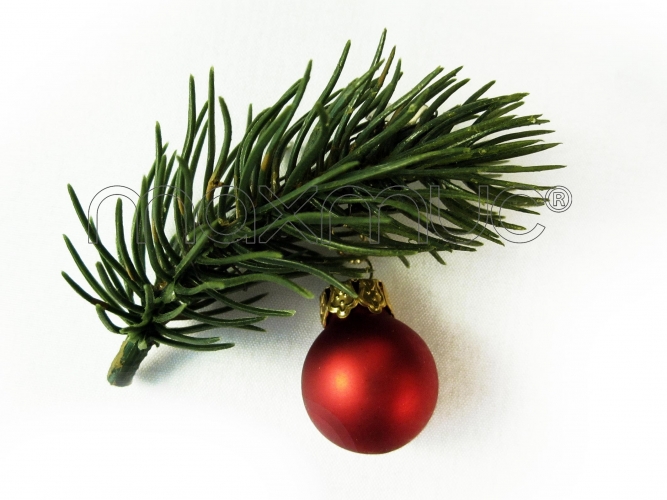 Weihnachts Haarspange mit kleinem Tannenzweig und Weihnachtskugel - Weihnachten Haarschmuck