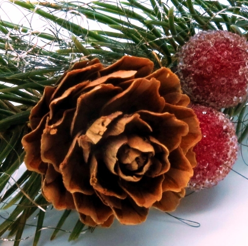 Grün rote Weihnachts Haarspange mit Tannenzweig - Weihnachten Haarschmuck