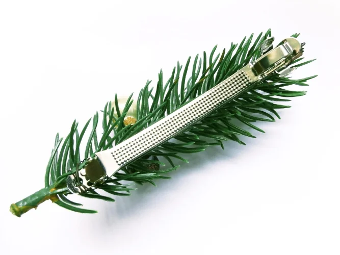 Große Weihnachts Haarspange in grün, rot und lila - Weihnachten Haarschmuck