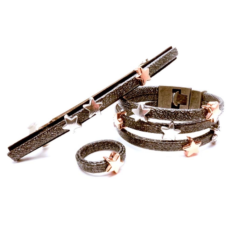 Set aus Ring, Armband und passender Haarspange