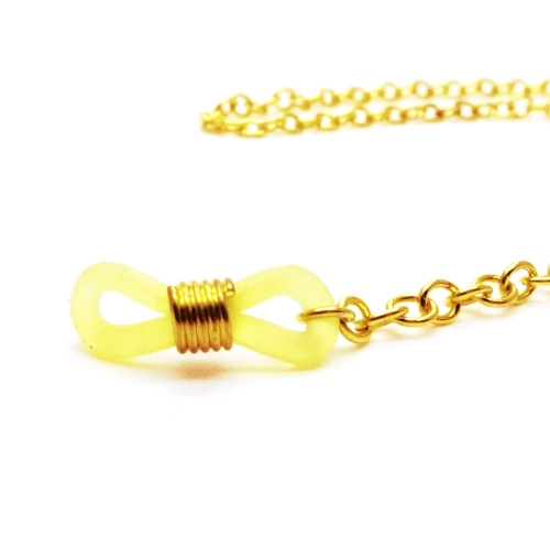 Goldfarbene Brillenkette aus Gliederkette - Accessoire Brillenkette