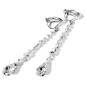 Mittellange Strass Ohrhänger / Ohrclips in silberfarben