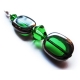 Grüne Ohrringe aus Kristallglas mit Silberrahmen