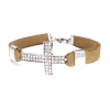 Armband mit Strasskreuz und synthet. Wildleder - Lederarmband mit Strass