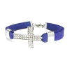 Armband mit Strasskreuz und synthet. Wildleder - Lederarmband mit Strass