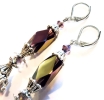 Lange barocke amethyst silber Ohrclips - Barocke Ohrhänger - Trachtenschmuck Dirndlschmuck