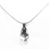 Kurze Edelstahl Halskette mit Glastropfen in transparent und silber - Edelstahlschmuck