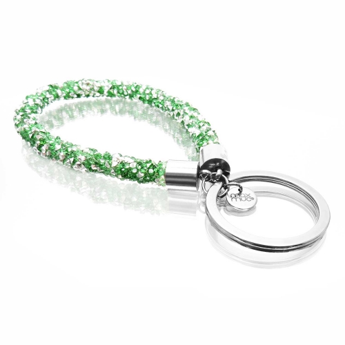 Smaragdgrüner glitzer Schlaufen Schlüsselanhänger mit Edelstahl