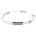 'DOT' by maxmuc Lederarmband White Pearl mit Edelstahlperlen