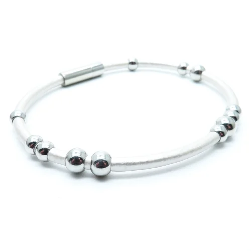 'DOT' by maxmuc Wickelarmband aus Leder mit Edelstahlperlen - Lederarmband
