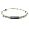 'DOT' by maxmuc Lederarmband Cappuccino Pearl mit Edelstahlperlen