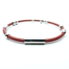 'DOT' by maxmuc Lederarmband Burgundy Pearl mit Edelstahlperlen