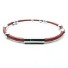 'DOT' by maxmuc Lederarmband Burgundy Pearl mit Edelstahlperlen