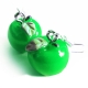 Grüne Apfel Ohrringe mit kleinen grünen Blättchen - bunter Sommerschmuck