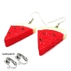 Rot grüne Wassermelonen Stücke Ohrringe - bunter Sommerschmuck