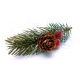 Grün rote Weihnachts Haarspange mit Tannenzweig - Weihnachten Haarschmuck