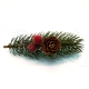 Grün rote Weihnachts Haarspange mit Tannenzweig - Weihnachten Haarschmuck
