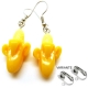 Gelbe Bananen Ohrringe mit Schale - bunter Sommerschmuck