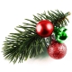Rot-grüne Haarspange Weihnachten mit Tannenzweig und Kugeln - Weihnachten Haarschmuck