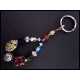 Schlüsselanhänger bunt mit Tibetsilberelementen und Glasperlen