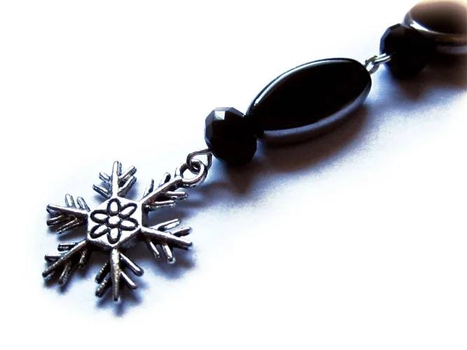 Schwarzer Weihnachtsanhänger Schneeflocke - Weihnachtsdeko Anhänger