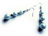 Ohrhänger Pastell Türkise Ohrringe mit Silbersternchen MOON and STARS