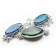 Türkis blau grünes Fusskettchen Kristallglas mit Silberrahmen