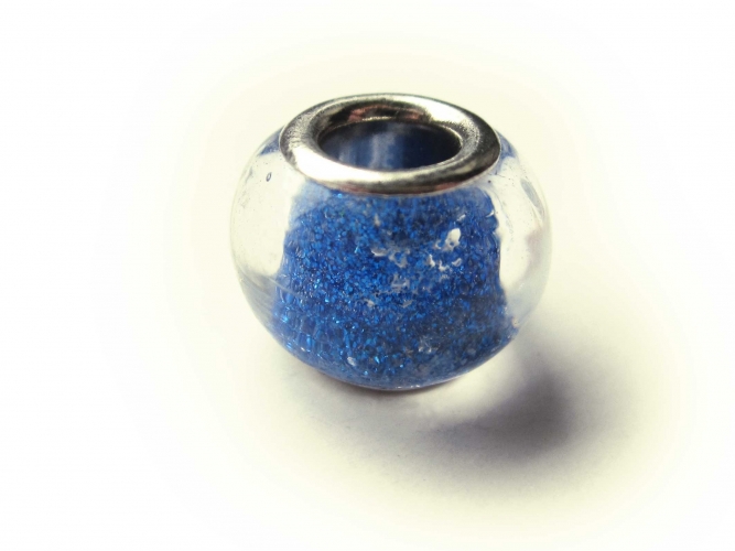 European Bead Glas glitzerndes Blau