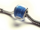 European Bead Glas glitzerndes Blau