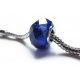 European Bead geschliffener Glasrondelle kobaltblau mit Glanz-Effekt