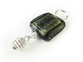 Grüner Glasanhänger, Schmuck-/ Taschenanhänger UNIKAT
