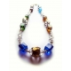 Halskette vom Schmuckset aus Collier und Armreif mit bunten und goldenen Kristallperlen