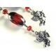 Rote Ohrringe 'Rotes Engelchen' lange rot-silber Ohrringe mit Engelsanhänger